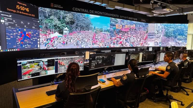 O criminoso foi localizado no meio da multidão em bloco na Rua Augusta - Foto: Divulgação/Prefeitura de São Paulo