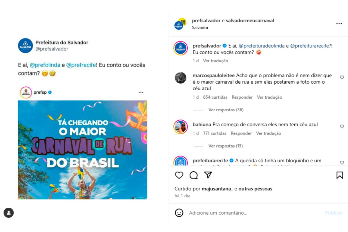 Publicação feita pela Prefeitura de Salvador (BA)