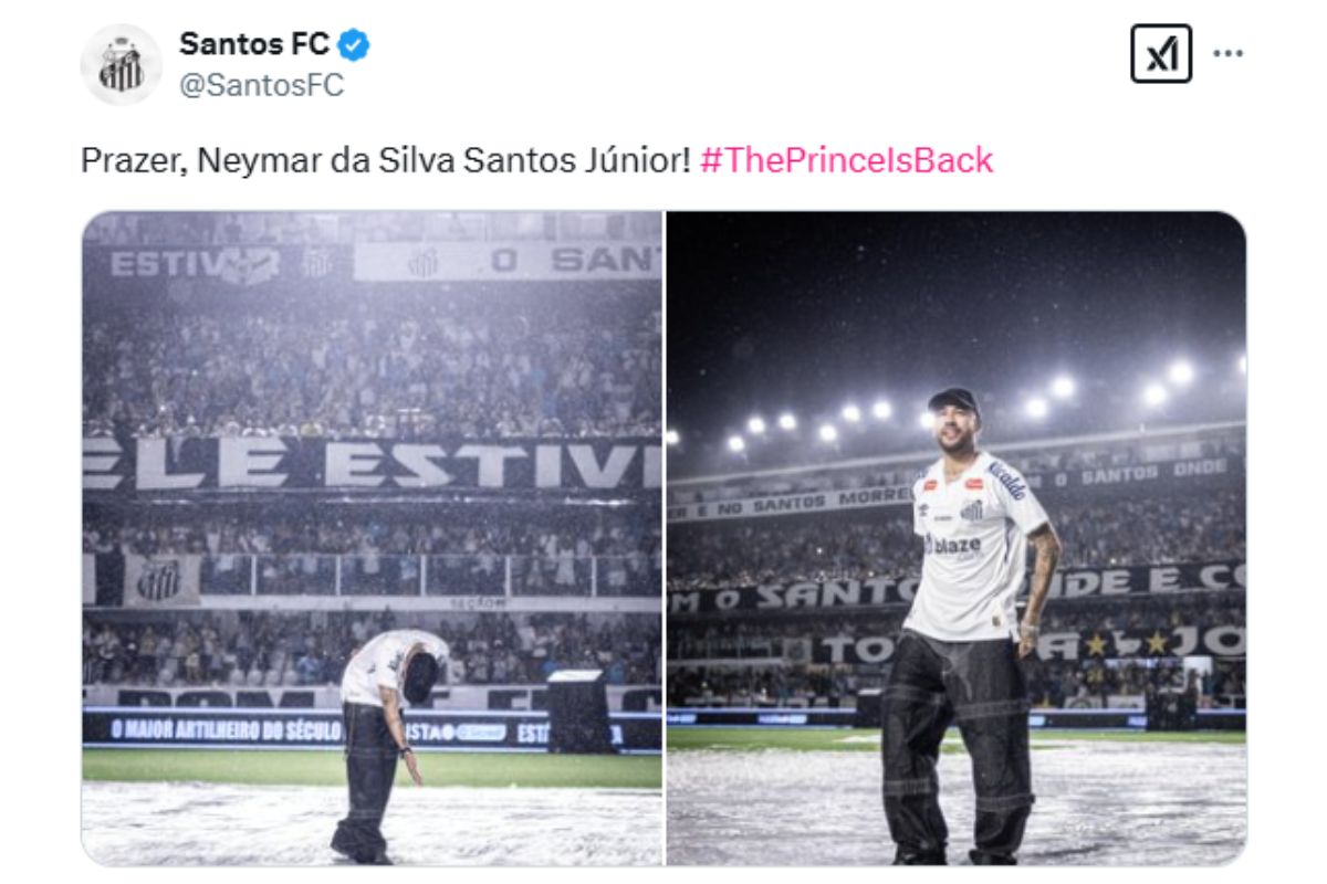 Santos recepciona Neymar como 'Príncipe do Futebol'